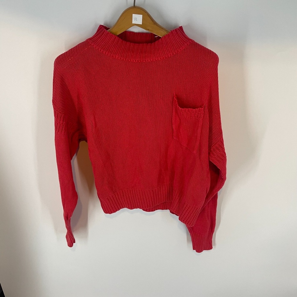 Vintage Eddie Bauer Chunky Knit Dropped Shoulder Pullover Sweater Red Mens L